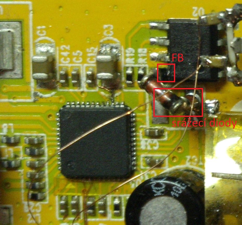 SDR - odpojeni interniho regulatoru 1,2 V - srazeci obvod